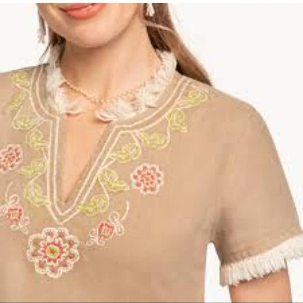 Spartina 449 Miri linen dress Marion's Social, 100% linen, embroidered S - Picture 3 of 12